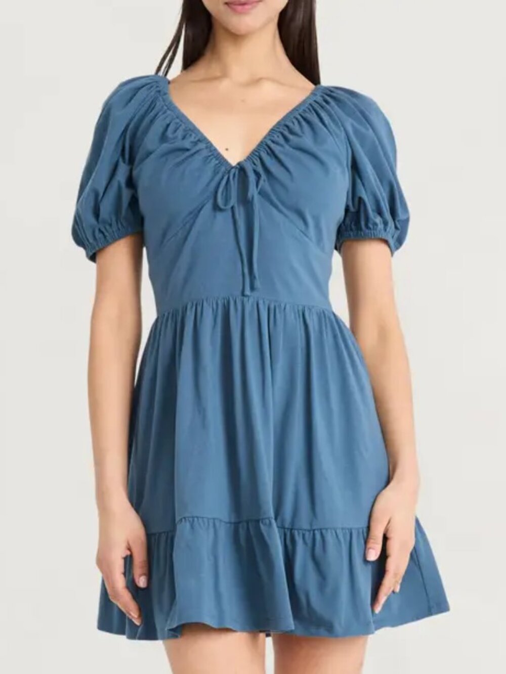 Solid Puff Sleeve Knit Dress Size 8